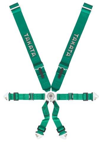 Takata Race 6 Harness (6pt Snap On) - Green